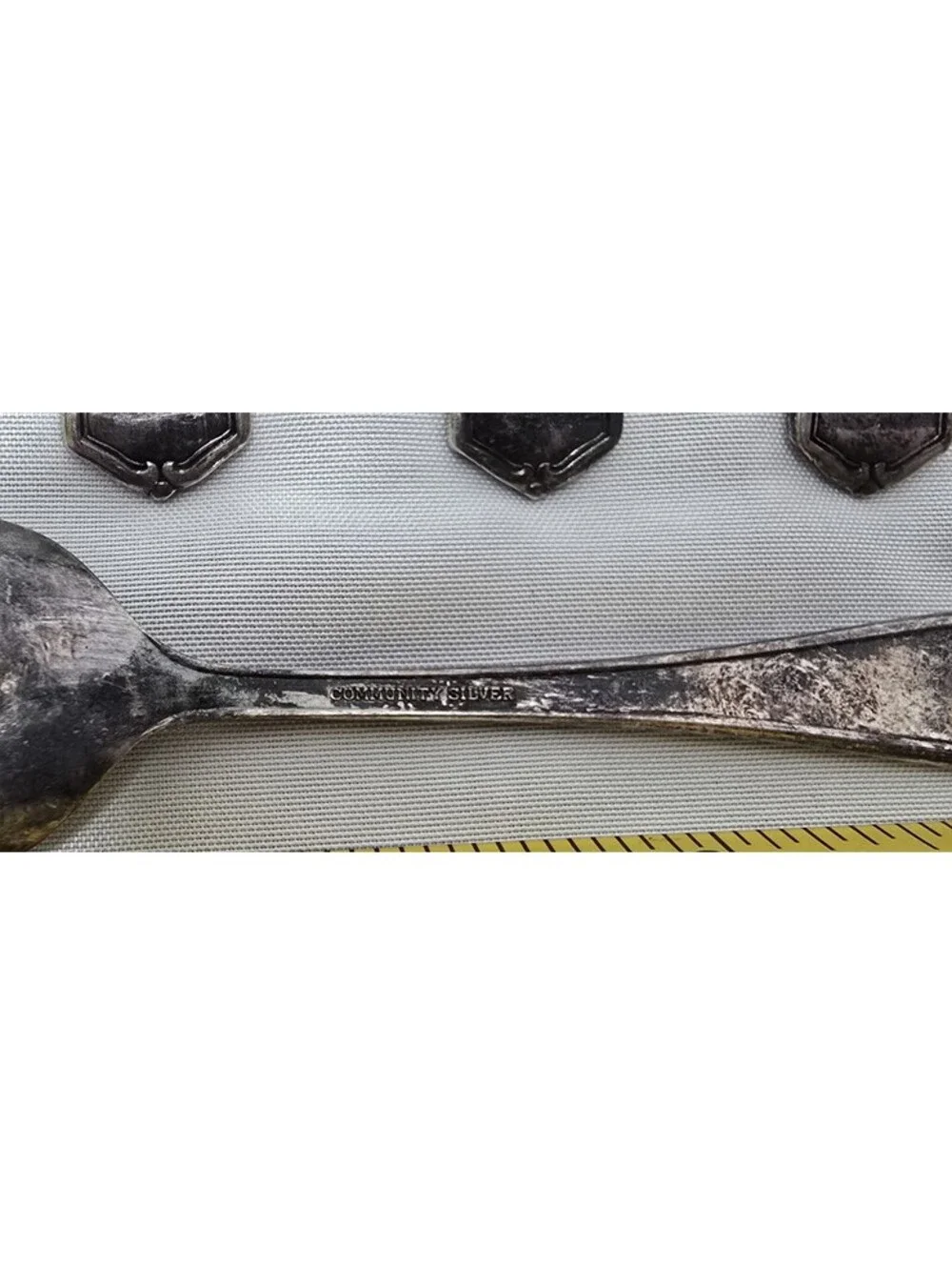 Community Silver Silver Plated Floral Handle Spoons Lot of 6, 6 3/4 in